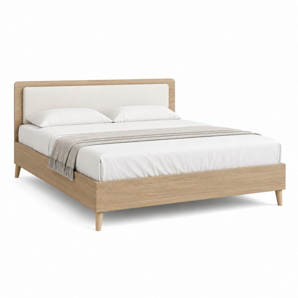 Doppelbett Bettgestell Eichefarben Holzwerkstoff Rechteckig 160 x 200 cm