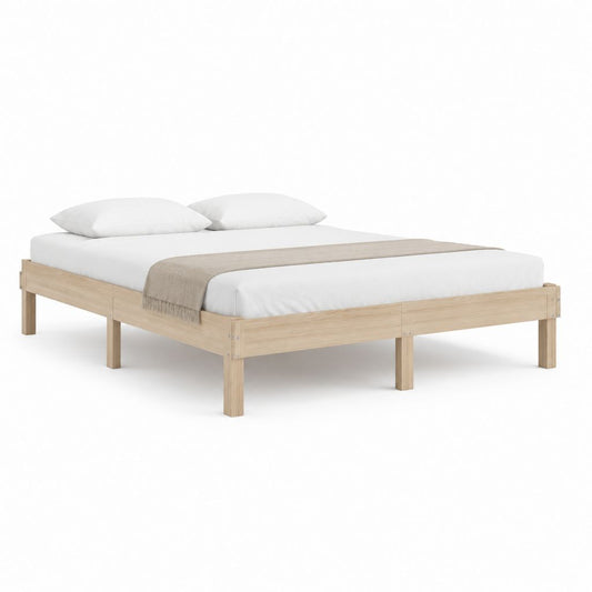 Bettgestell Doppelbett Natur aus massivem Kiefernholz rechteckig für 160 x 200 cm Matratze