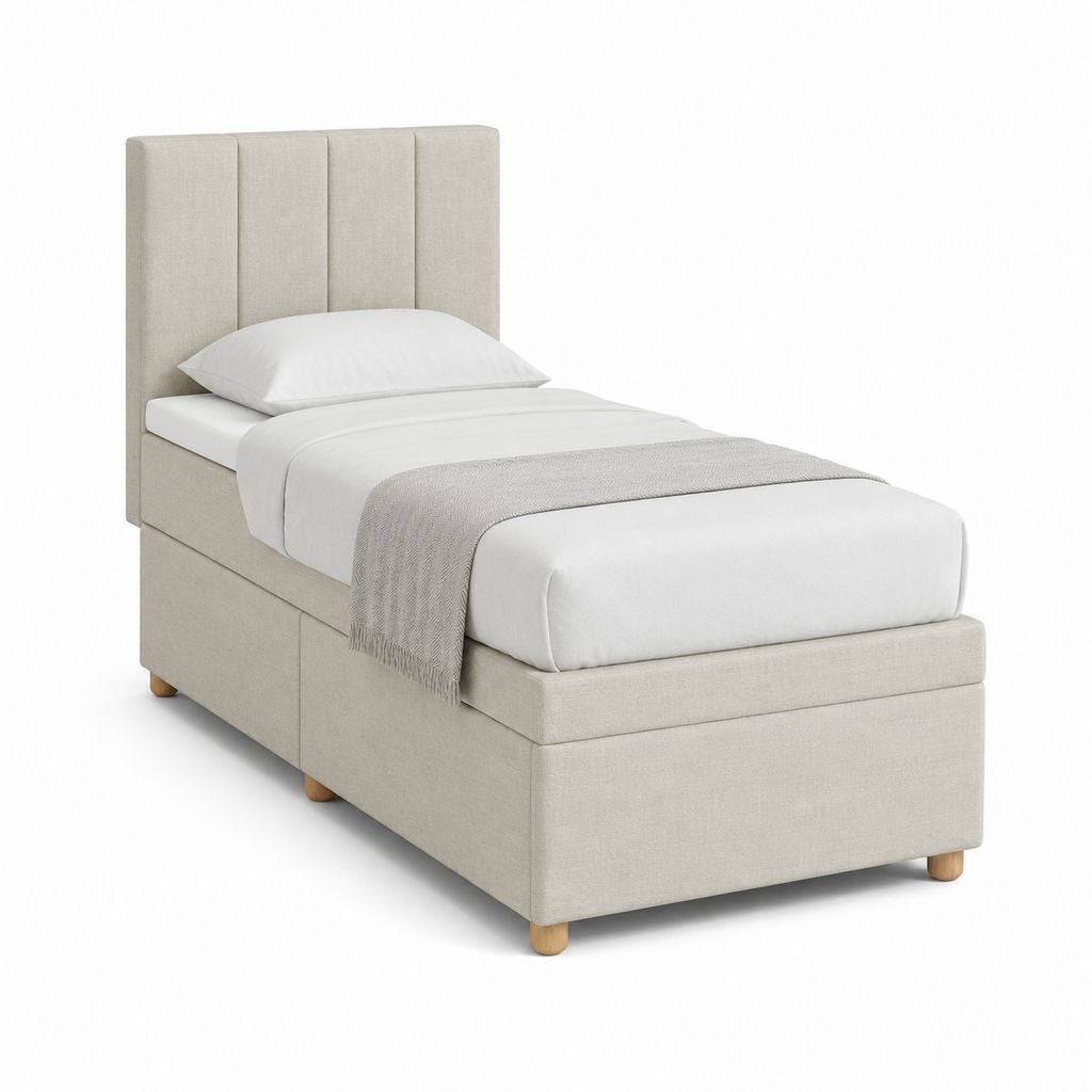 Polsterbett Einzelbett Beige Polyester Rechteckig 90 x 200 cm