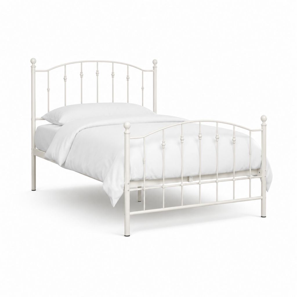 Metallbett Bettgestell Weiß Stahl rechteckig 90 x 200 cm