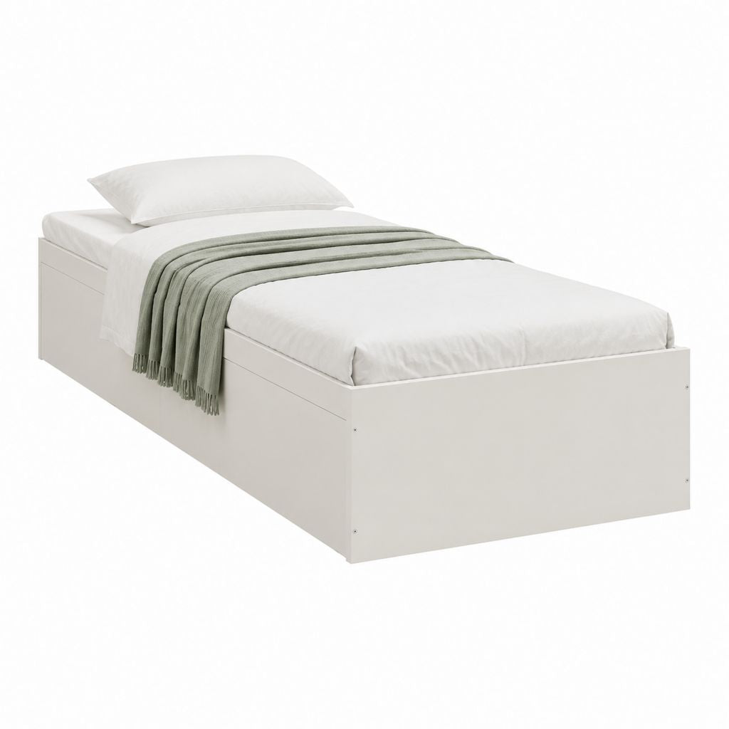 Bettgestell Einzelbett Weiß Spanplatte Rechteckig 90 x 200 cm