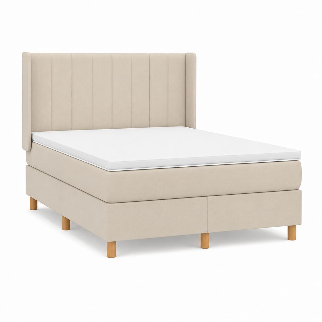 Boxspringbett Beige mit Polyesterbezug rechteckig 180 x 200 cm