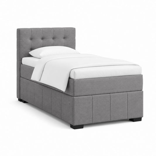 Polsterbett Einzelbett Grau Polyester Rechteckig 90 x 200 cm
