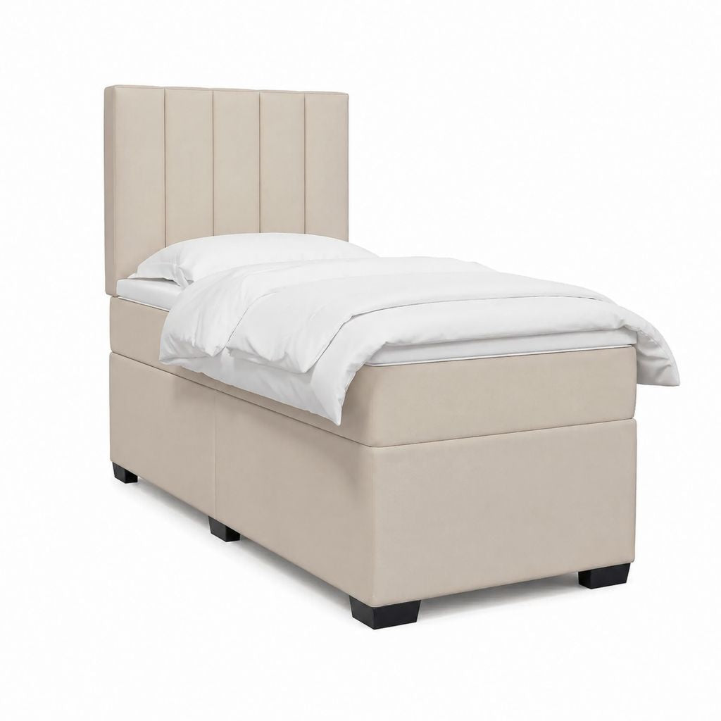 Polsterbett Einzelbett Beige Polyester Rechteckig Liegefläche 90 x 200 cm