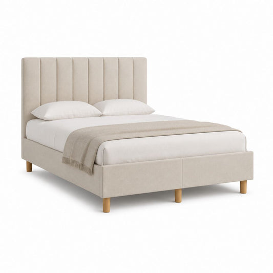 Polsterbett Doppelbett Beige Polyester Rechteckig 160 x 200 cm